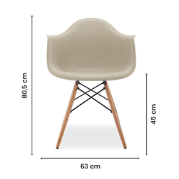 Kit 6 Cadeiras de Jantar Charles Eames Wood Daw Braço Fendi - 7