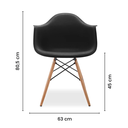Ver imagem 7 de Kit 6 Cadeiras de Jantar Charles Eames Wood Daw Braço Preta