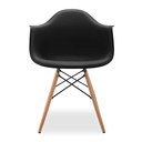 Ver imagem 3 de Kit 6 Cadeiras de Jantar Charles Eames Wood Daw Braço Preta
