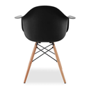 Ver imagem 5 de Kit 6 Cadeiras de Jantar Charles Eames Wood Daw Braço Preta