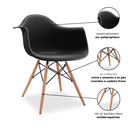 Ver imagem 6 de Kit 6 Cadeiras de Jantar Charles Eames Wood Daw Braço Preta