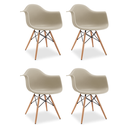 Ver imagem 1 de Kit 4 Cadeiras de Jantar Charles Eames Wood Daw Braço Fendi