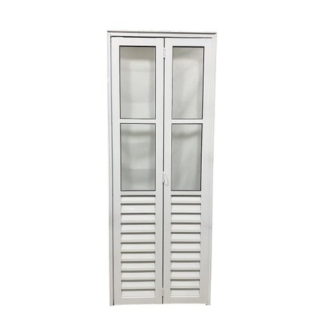 Porta Camarão Palheta Alumínio Branco com Vidro Linha Veneza:Direita/210 x 70