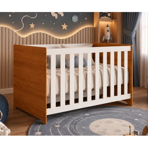Berço Mali 2 em 1 para Colchão 130x70 cm 100% MDF Reller