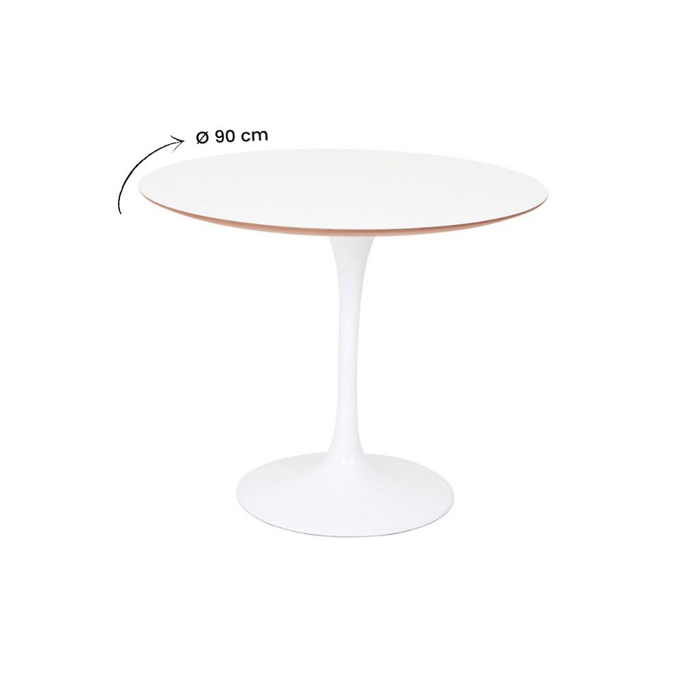 Mesa de Jantar Saarinen 90cm MDF Branca - 3