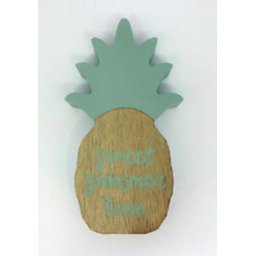 Peça decorativa em madeira abacaxi Pineapple Crow verde - 11 x 20cm - 4
