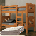 Ver imagem 1 de Beliche Pérola + 2 Colchões D33 Cor: Nature