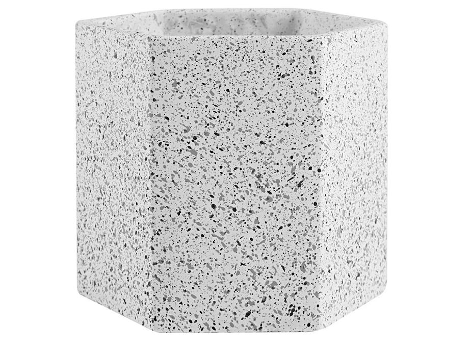 CACHEPOT EM CIMENTO GRANILITE BRANCO MÉDIO - 1