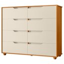 Ver imagem 5 de Guarda Roupa Casal New Fusion 10 Portas e Cômoda Doble Cinamomo Off White Flex - Móveis Albatroz