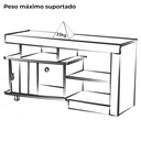 Ver imagem 4 de Rack Bancada para Tv 50 Pol 1p 122 Cm Pinho Arly