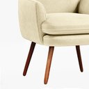 Ver imagem 3 de Poltrona Selena Suede Bege Pés Palito Castanho C05 - D'Rossi Poltrona Redonda;poltrona Decorativa;po