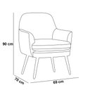 Ver imagem 4 de Poltrona Selena Suede Bege Pés Palito Castanho C05 - D'Rossi Poltrona Redonda;poltrona Decorativa;po