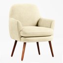 Ver imagem 1 de Poltrona Selena Suede Bege Pés Palito Castanho C05 - D'Rossi Poltrona Redonda;poltrona Decorativa;po