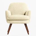 Ver imagem 2 de Poltrona Selena Suede Bege Pés Palito Castanho C05 - D'Rossi Poltrona Redonda;poltrona Decorativa;po