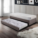 Ver imagem 1 de Bicama Box Solteiro Courino Linho Marrom 88x188x28 Cm com Colchão Hanover Inducol Molas Ensacadas