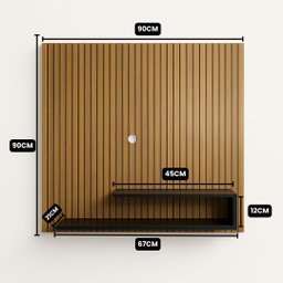 Painel para Tv até 32 Polegadas Ripado com Prateleira - 3