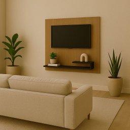 Painel para Tv até 32 Polegadas Ripado com Prateleira - 4
