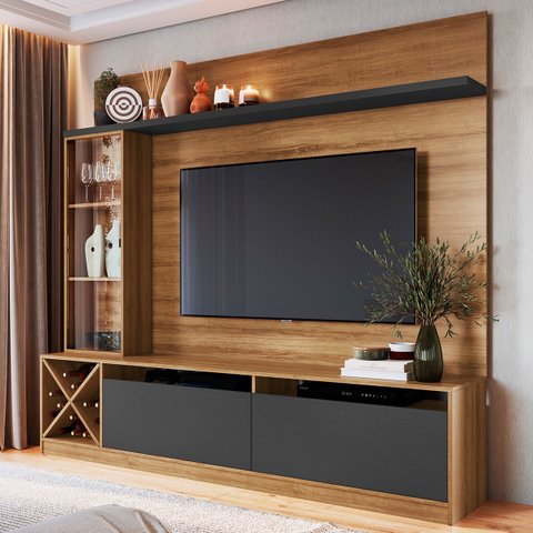 Estante Home para TV Até 60 Polegadas 1 Porta de Vidro Veneza Quiditá