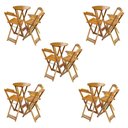 Ver imagem 1 de Kit 5 Jogos De Mesa Bistrô De Madeira Dobrável Com 3 Banquetas - Mel