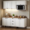 Ver imagem 1 de Cozinha Compacta Modulada com Nicho Microondas e Tampo 2m 7 Peças Friz Genialflex