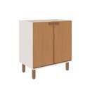Ver imagem 1 de Balcão para Cozinha 80cm C/ 2 Portas Prateleiras 100% Mdf Cor:branco Fosco/ Teka Soho