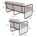 Ver imagem 2 de Conjunto 2 Poltronas e 1 Namoradeira para Sala de Estar Córdova em Aço Carbono e Fibra Sintética Ace