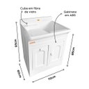 Ver imagem 3 de Gabinete Tanque Esfregador 50 Litros Espaço Torneira Branco F21T