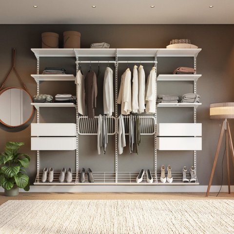 Closet Aberto Modulado para Casal 245cm Eminence Branco