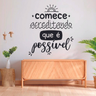 Adesivo de Parede Frase Motivacional Comece Acreditando que É Possível Sala - 1