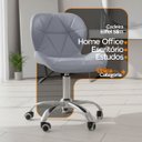Ver imagem 3 de Cadeira Office Eiffel Slim Oficial Giratória - Cinza - 4