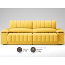 Ver imagem 4 de Sofá com Porta Copos e Carregador Usb Retrátil e Reclinável Murano 2,00m Velosuede Canário -