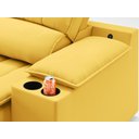 Ver imagem 7 de Sofá com Porta Copos e Carregador Usb Retrátil e Reclinável Murano 2,00m Velosuede Canário -