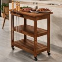 Ver imagem 1 de Carrinho Churrasco Grade Churrasqueira Tábua de Cortes Home W02 Madeira Maciça Imbuia - Lyam
