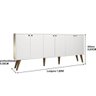 Balcão Aparador Buffet Retrô 6 Portas Com Pés Palito Branco Bela Casa - 3