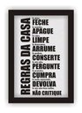 Ver imagem 1 de Quadro Placa Decorativa Mdf Regras Da Casa Com Moldura