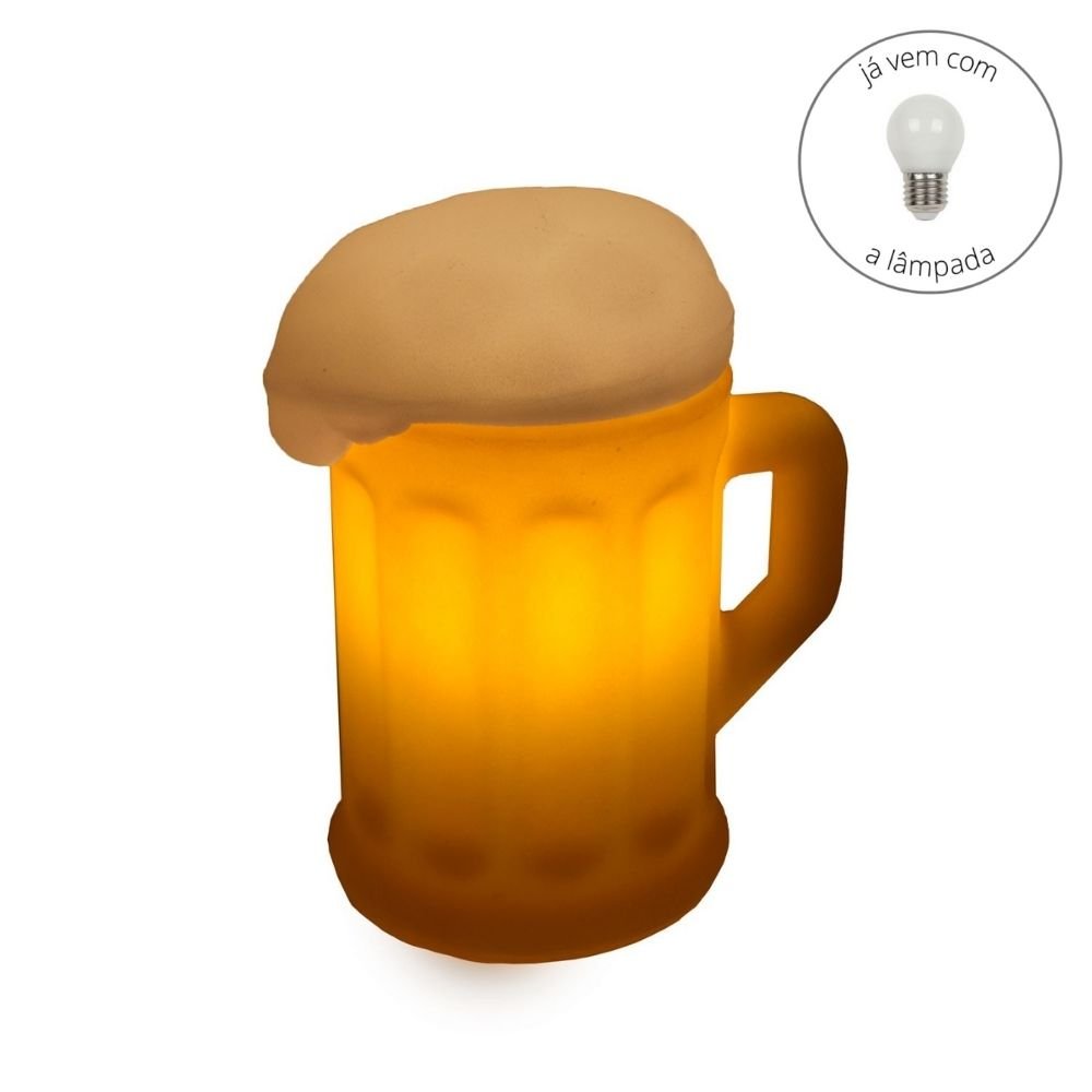 Luminária Abajur Usare Copo Caneca de Chopp Cerveja com Lâmpada LED - 3