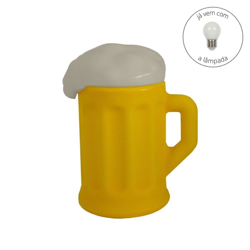 Luminária Abajur Usare Copo Caneca de Chopp Cerveja com Lâmpada LED - 2