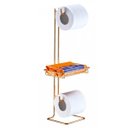Ver imagem 1 de Suporte para Papel Higiênico de Chão para 2 Rolos com Porta Objetos Rose Gold Future