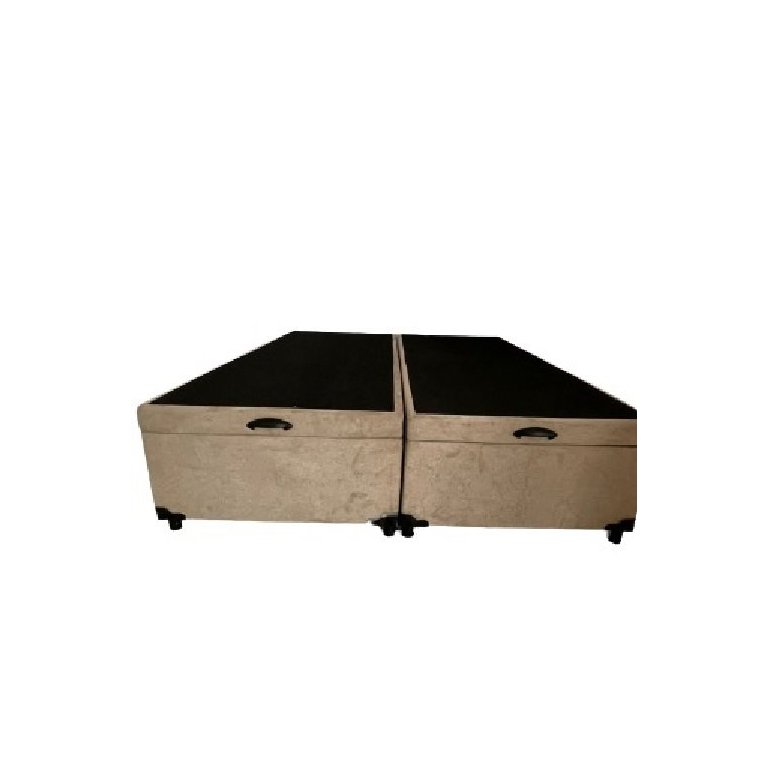 Cama Box Baú Queen Bipartido Suede Bege Com Pistão A Gás