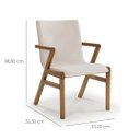 Ver imagem 2 de Cadeira Zara - Acabamento Champagne Tecido Fit Creme