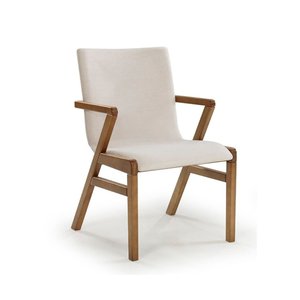 Cadeira Zara - Acabamento Champagne Tecido Fit Creme