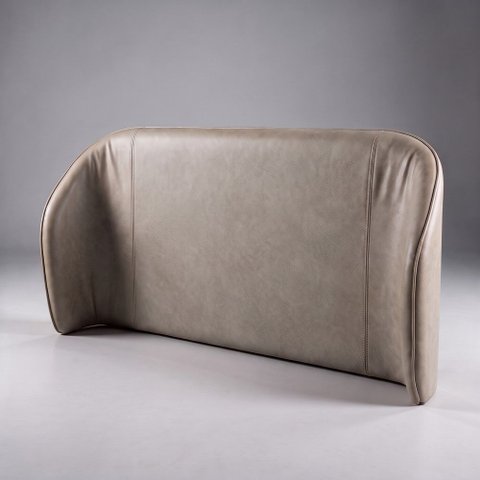 Cabeceira Estofada Alure para Cama Queen de 160cm Orgânica Curva Courissimo Bege - Desk Design