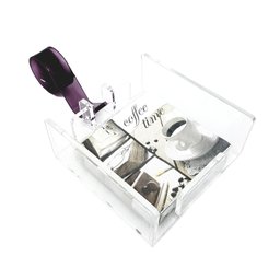 Porta Guardanapo em Acrílico Premium 14x14cm Roxo - 7