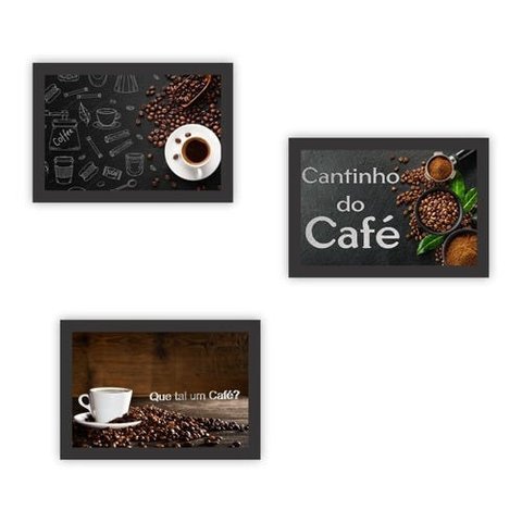 Quadro Decorativo Cantinho Do Café Com Moldura