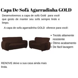 Capa de Sofá Agarradinha Gold 2 e 3 lugares - King - Marrom - 2