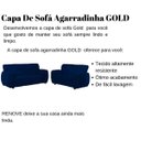 Ver imagem 2 de Capa de Sofá Agarradinha Gold 2 e 3 lugares - King - Azul Marinho