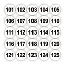 Ver imagem 1 de Adesivos Numerados 101 A 200 Redondo Fundo Branco Medida 5cm