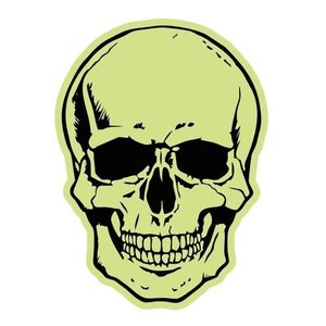 Adesivo Brilha No Escuro Caveira Terror 49cm X 35,9 Cm