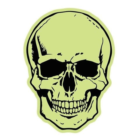 Adesivo Brilha No Escuro Caveira Terror 49cm X 35,9 Cm