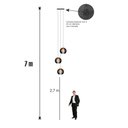 Ver imagem 5 de Lustre Pendente para Sala Pé Direito Duplo Trio Ball P7 - Preto